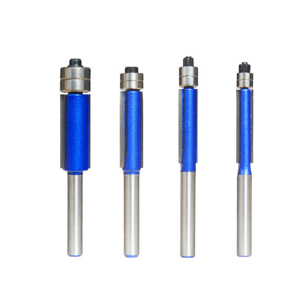 头部双轴承修边刀仿型木工钨钢铣刀开槽平口直刀合金刀刃头套装