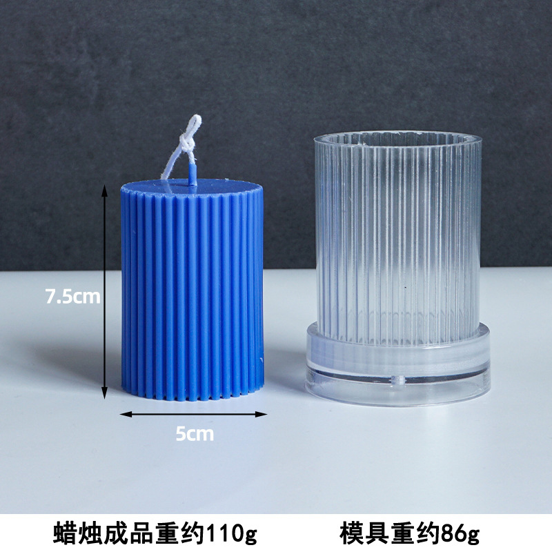 Raya vertical señaló larga barra vela molde diente fino tira cabeza plana acrílico molde aromaterapia vela DIY molde