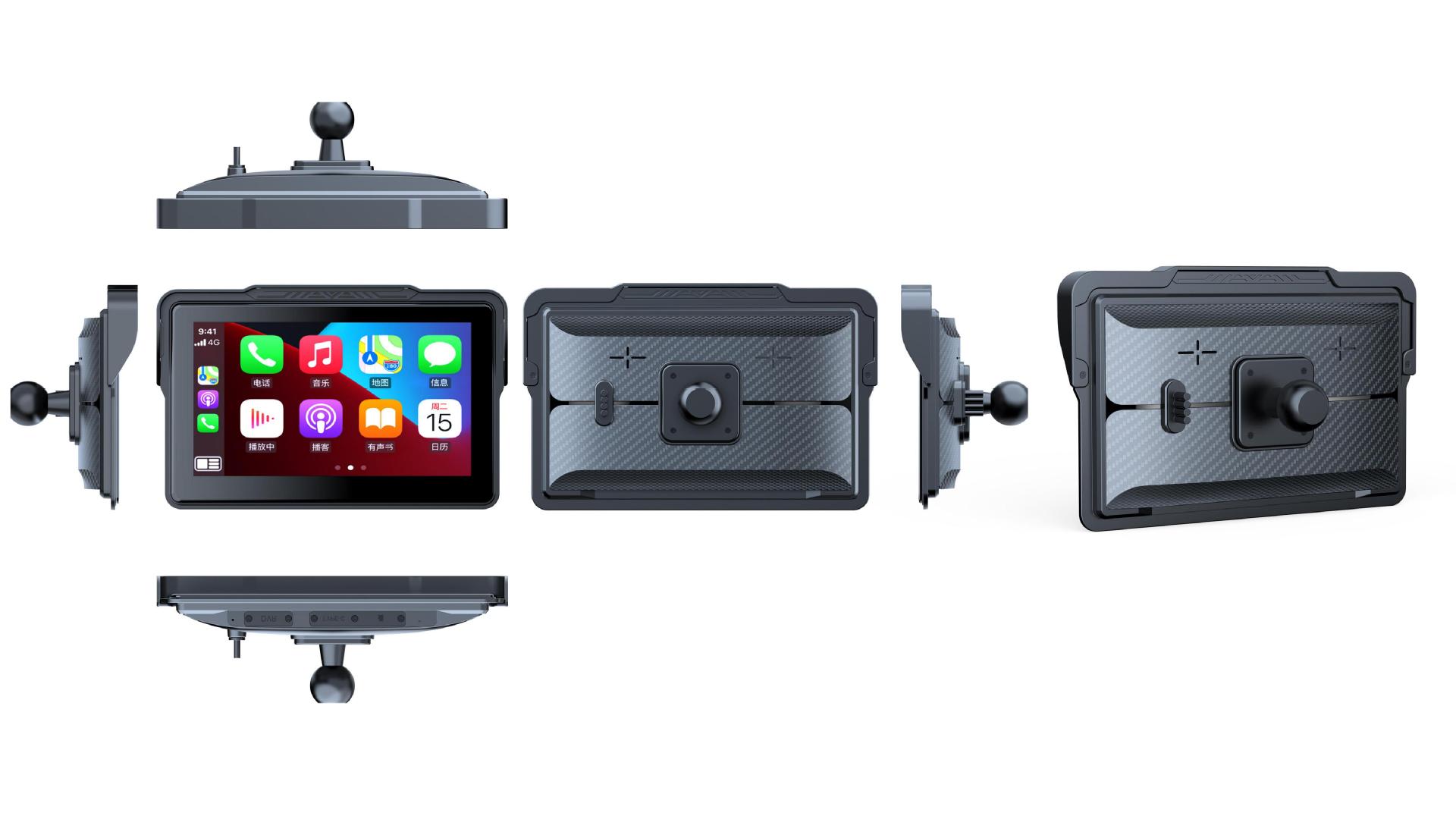 Motorcycle 7inch Cayplay Dual Recording Car Recorder Auto Bluetooth Player Pnd Hands-Free Fm Display