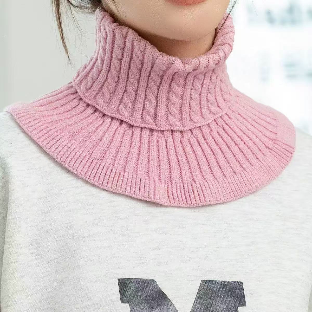 Ready Stock Cross-Border High-Quality Women's Winter Neck Warmer, Fashionable Fake Collar Knitted Scarf, Figure-Eight Neck Wrap