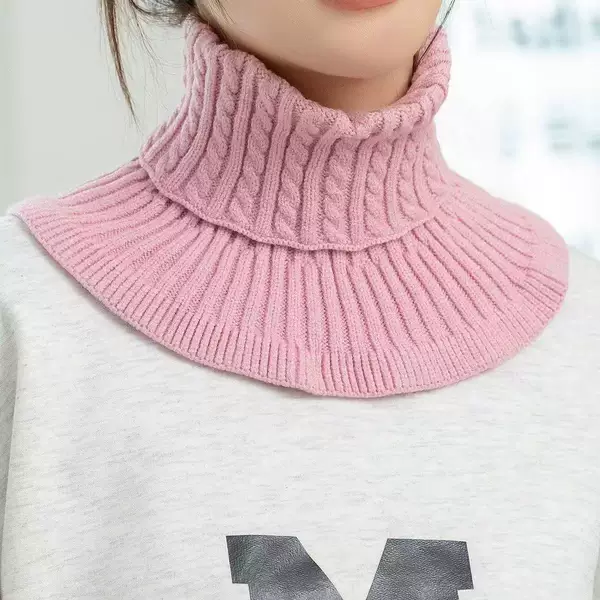 Ready Stock Cross-Border High-Quality Women's Winter Neck Warmer, Fashionable Fake Collar Knitted Scarf, Figure-Eight Neck Wrap