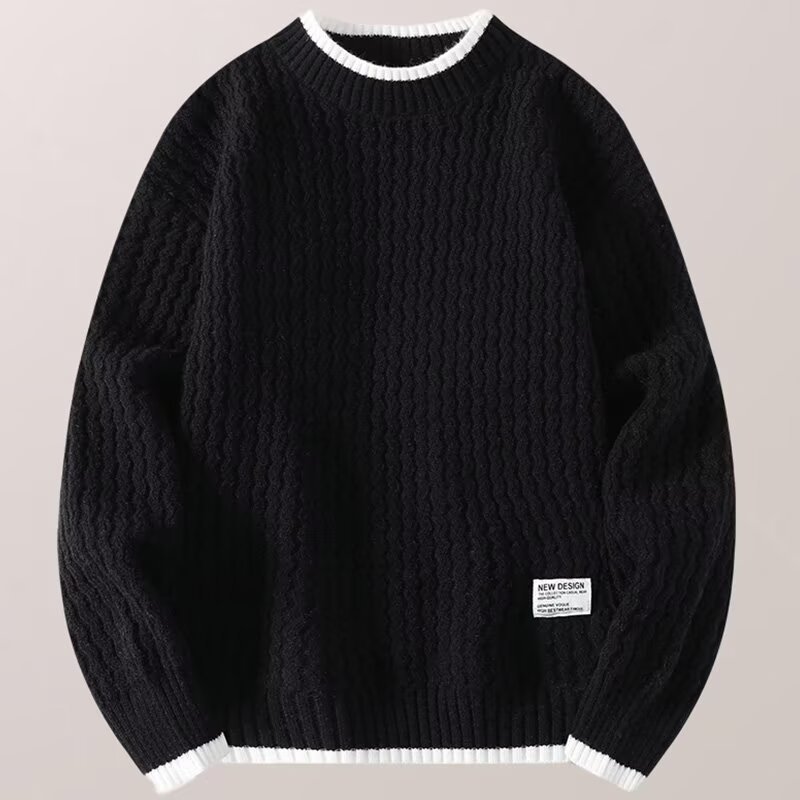 Suéter masculino otoño invierno chaqueta caliente de moda de jóvenes estudiantes camiseta de punto universal