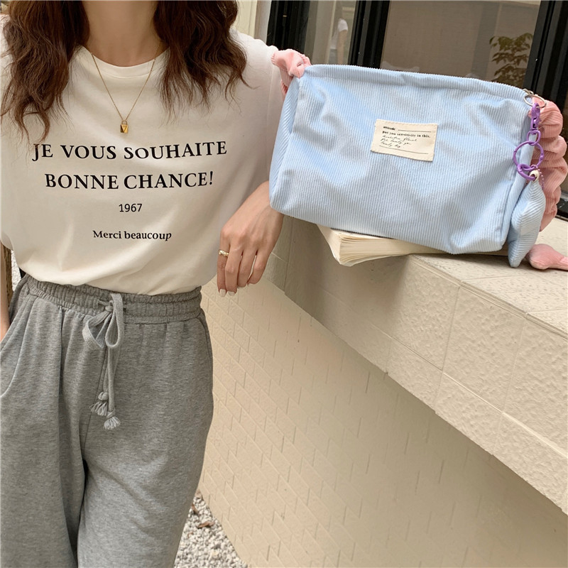 19212 corduroy retro underarm bag, sweet and youthful girl's single-shoulder bag with contrasting colors, cute student square bag undefined
