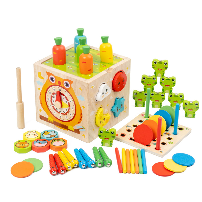 Puzzle multifuncional de madera infantil 10 en 1 caja de juegos infantil educación temprana intelectual desarrollo juegos de juguetes para padres e hijos