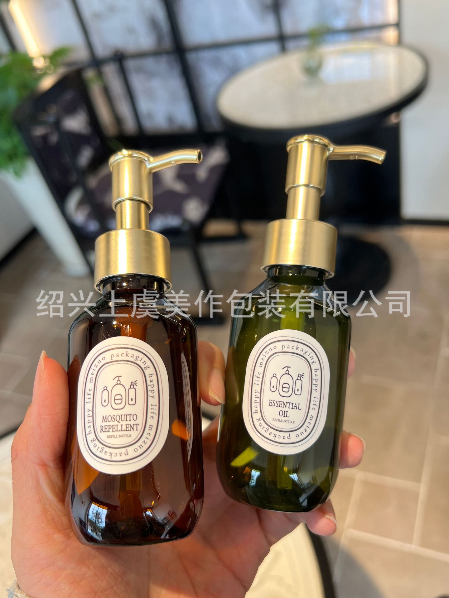 Sen verde protector de luz natural viento tipo tapa de tornillo botella de reemplazo de loción de gran capacidad 500ml champú acondicionador de cabello baño
