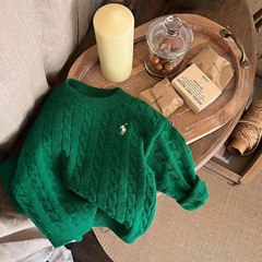 Children's sweater Autumn new item Unisex children plain embroidery sweater Baby knitted yarn sweater Trendy