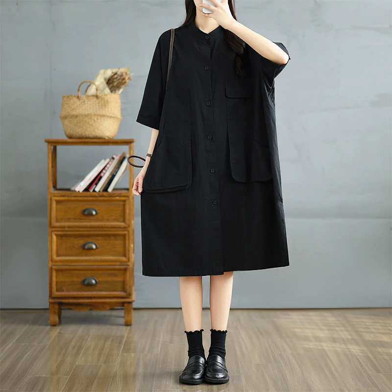 Summer solid dress, cardigan, 2025 years, plus size