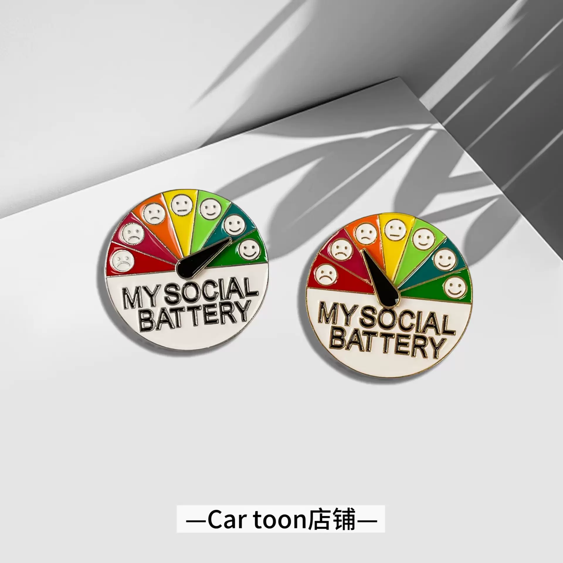 心情转换胸针创意Feeling表情管理社交徽章旋转金属百搭配饰批发