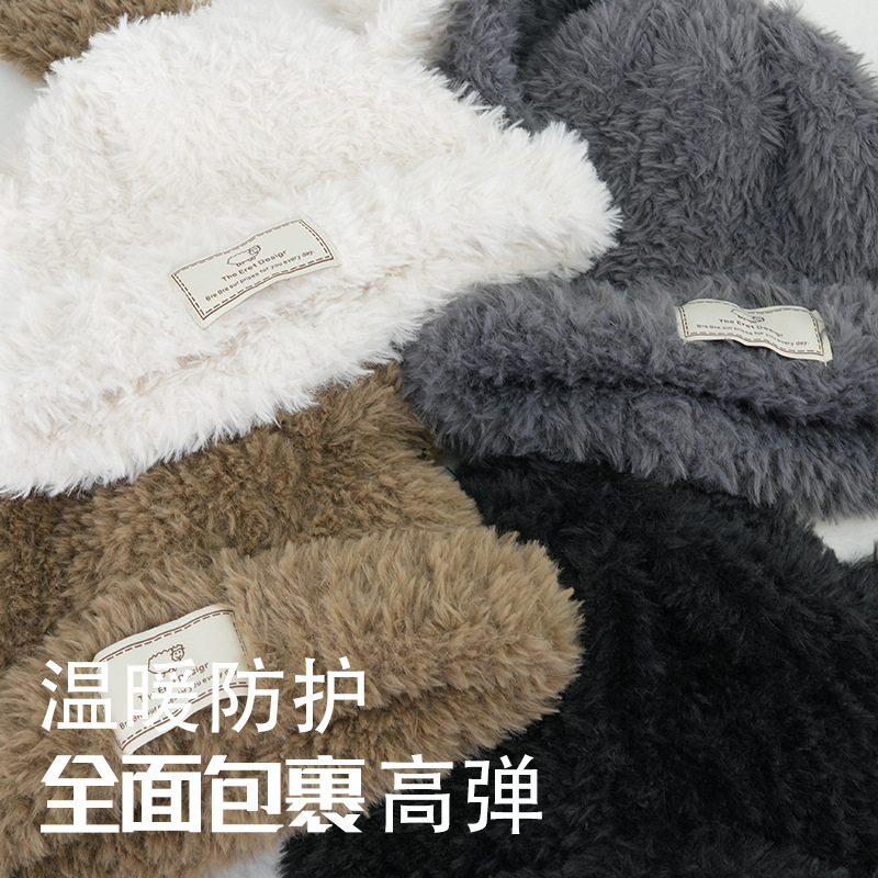 毛绒长耳兔子毛线帽秋冬新款大头围针织帽日系可爱套头帽冷帽现货|undefined