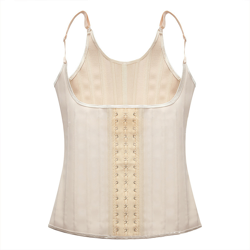 Fábrica de Ventas Directas transfronterizas brillante 25 hueso de acero cuerpo de goma que forma chaleco pequeña correa de hombro corsé de goma conformación de la cintura