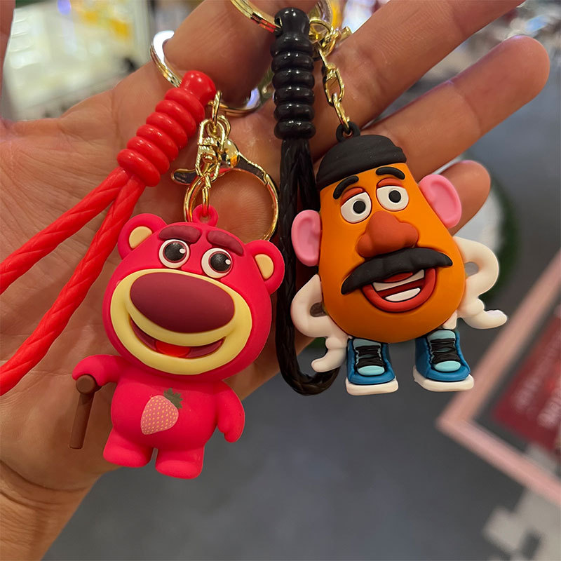 New Buzz Lightyear Woody Three-eyed Monster Keychain Toy Story Anime Doll Keychain Spot Wholesale