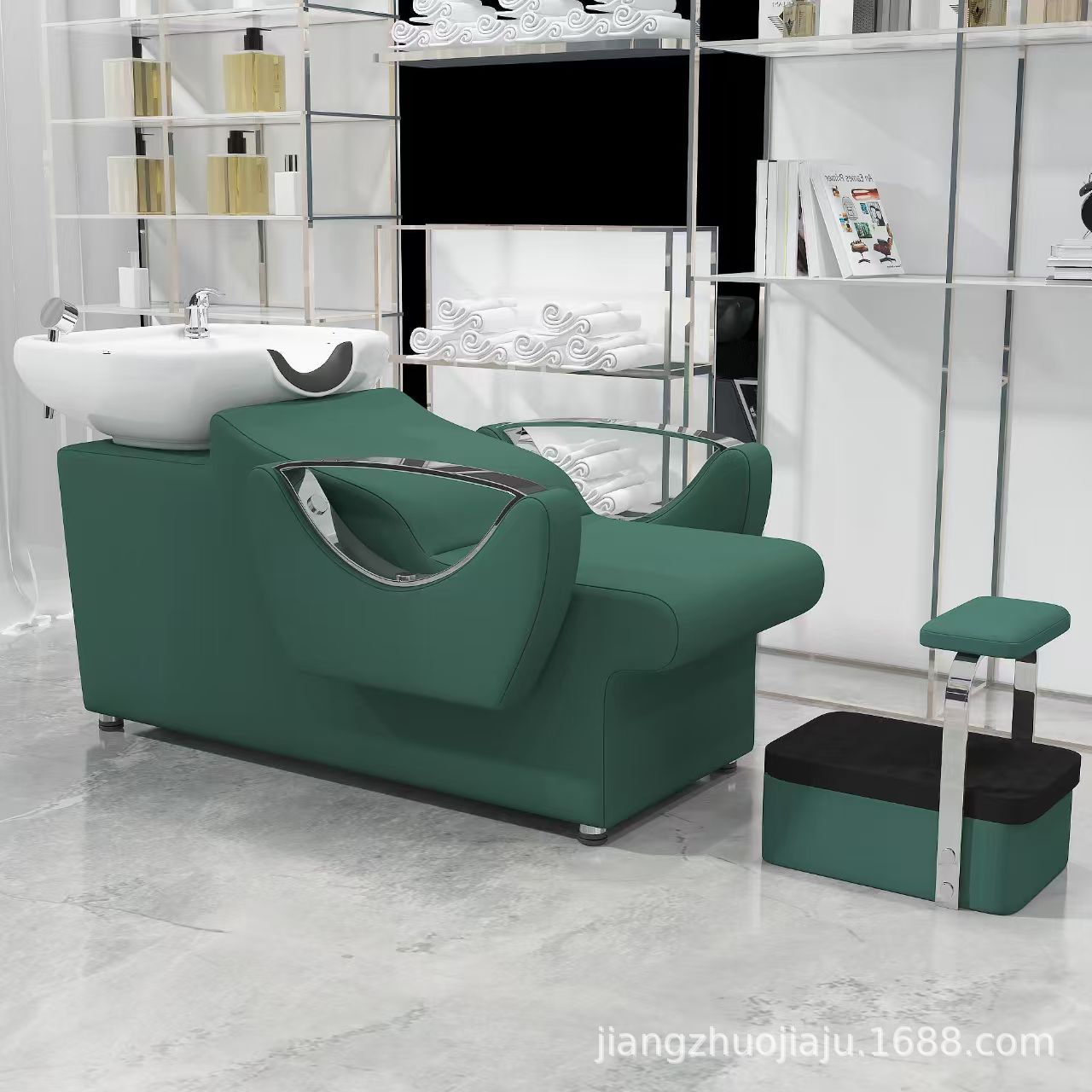 Red en línea lavabo de cerámica lavabo de cabello salón de pelo sillón lavabo de cabello cama de lavado de agua lavabo de cabello barbería cama de lavabo de cabello cómodo