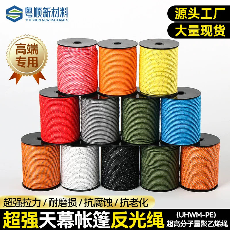 Polymer black wear-resistant retroreflective tent for camping