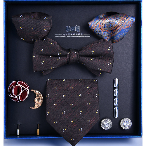 Tie Men's Formal Wear Professional Business Stripe Executive 8-piece Gift Box Set Groom Wedding Birthday Gift