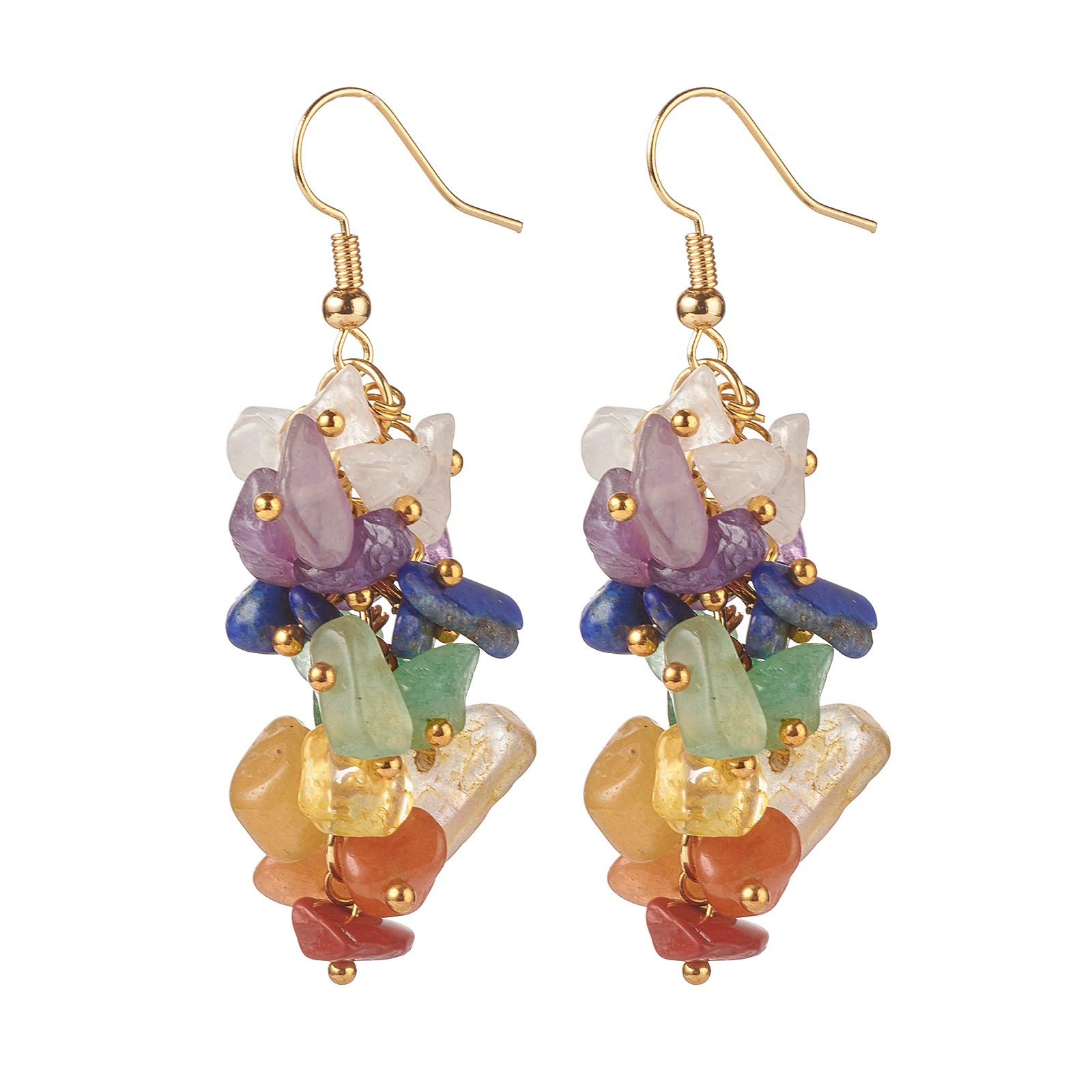 Natural water, crystal, sapphire earrings, accessory, (Cross-border trading)