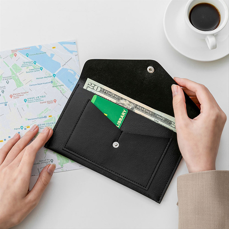 Japanese and Korean Fashion Leather Women's Long Wallet Multifunctional Credit Card Cash Storage Card Holder Multi-Pocket Wallet