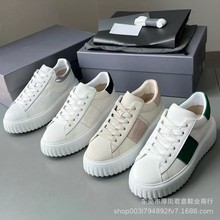 莞产新款高端情侣款飞艇鞋厚底系带休闲运动鞋圆头舒适百搭小白鞋