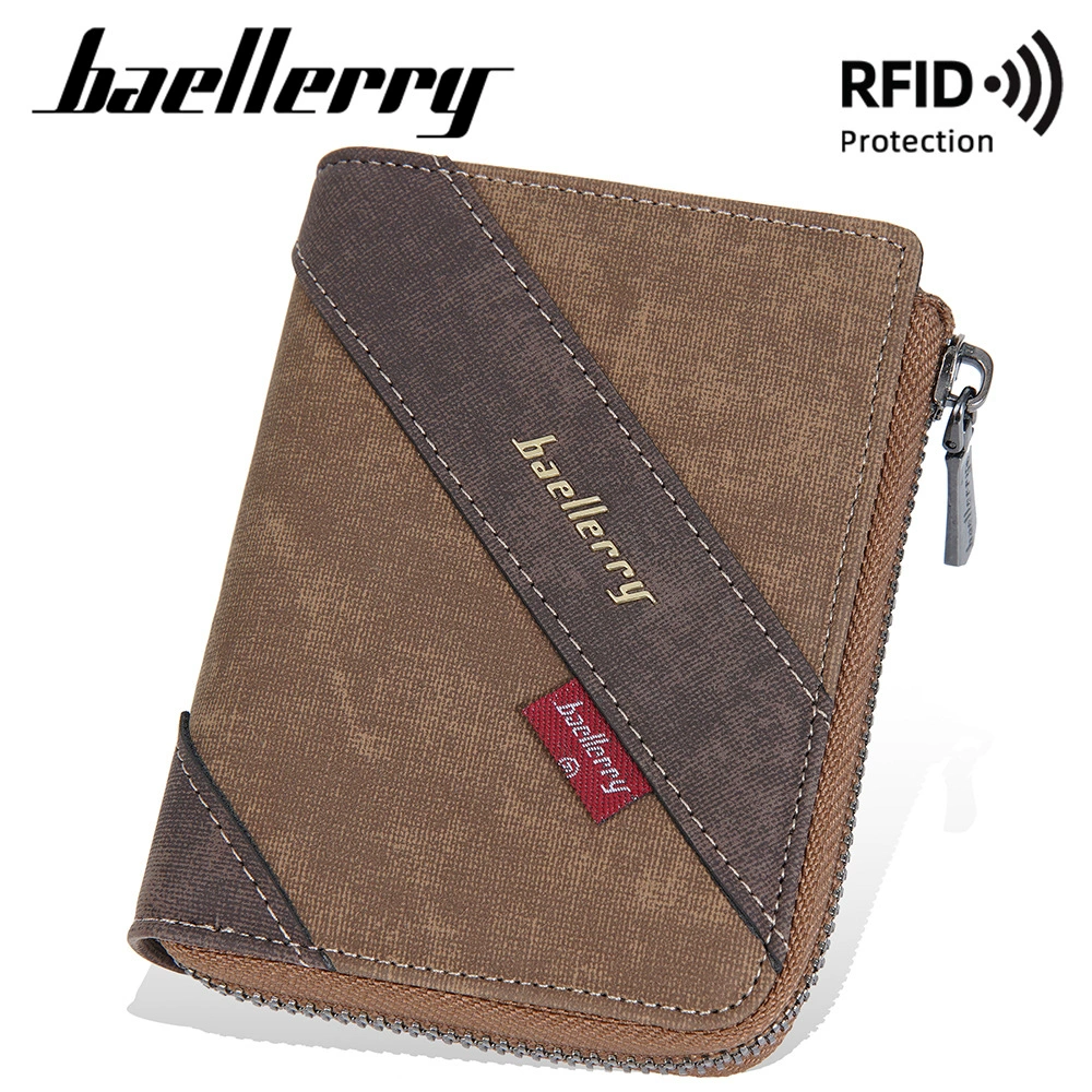 Кошелёк (baellerry) на молнии, анти‑кража с защитой RFID, компактный тонкий дизайн