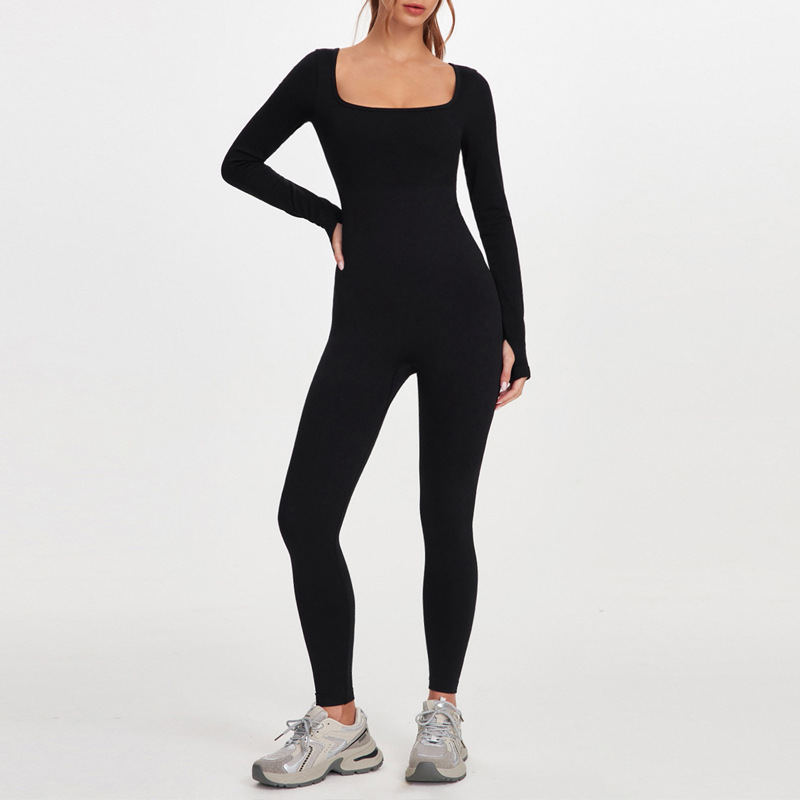 Europa y América torcida espalda larga manga larga ropa de yoga para mujeres al aire libre delgada abdominal correr deportes de elevación de cadera pantalones largos