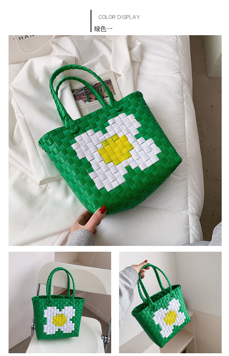 Fashion Color Woven Portable Bag display picture 6