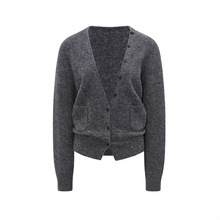 V领宽松毛织开衫 软糯马海毛羊毛上衣毛衣女