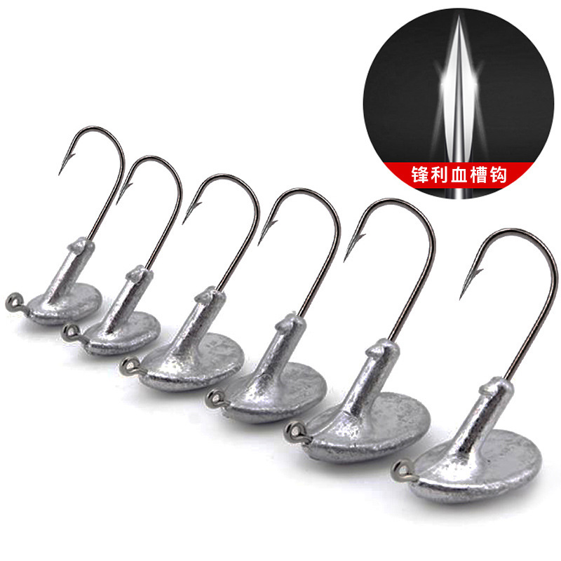 Sports lead head hook with lead crank hook with blood groove hook…
