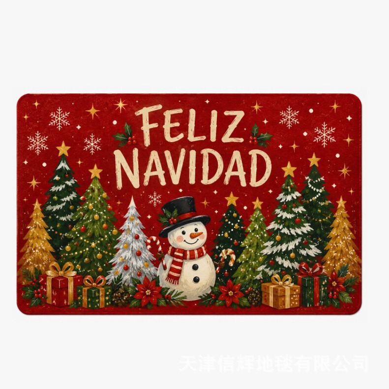 Cross-Border Santa Claus Decorative Floor Mat, Non-Slip, Water-Absorbent Crystal Velvet Foot Mat, Snowman Lettering, Stain-Resistant Front Door Entry Mat Cross-Border Santa Claus Decorative Floor Mat, Non-Slip, Water-Absorbent Crystal Velvet Foot Mat, Snowman Lettering, Stain-Resistant Front Door Entry Mat