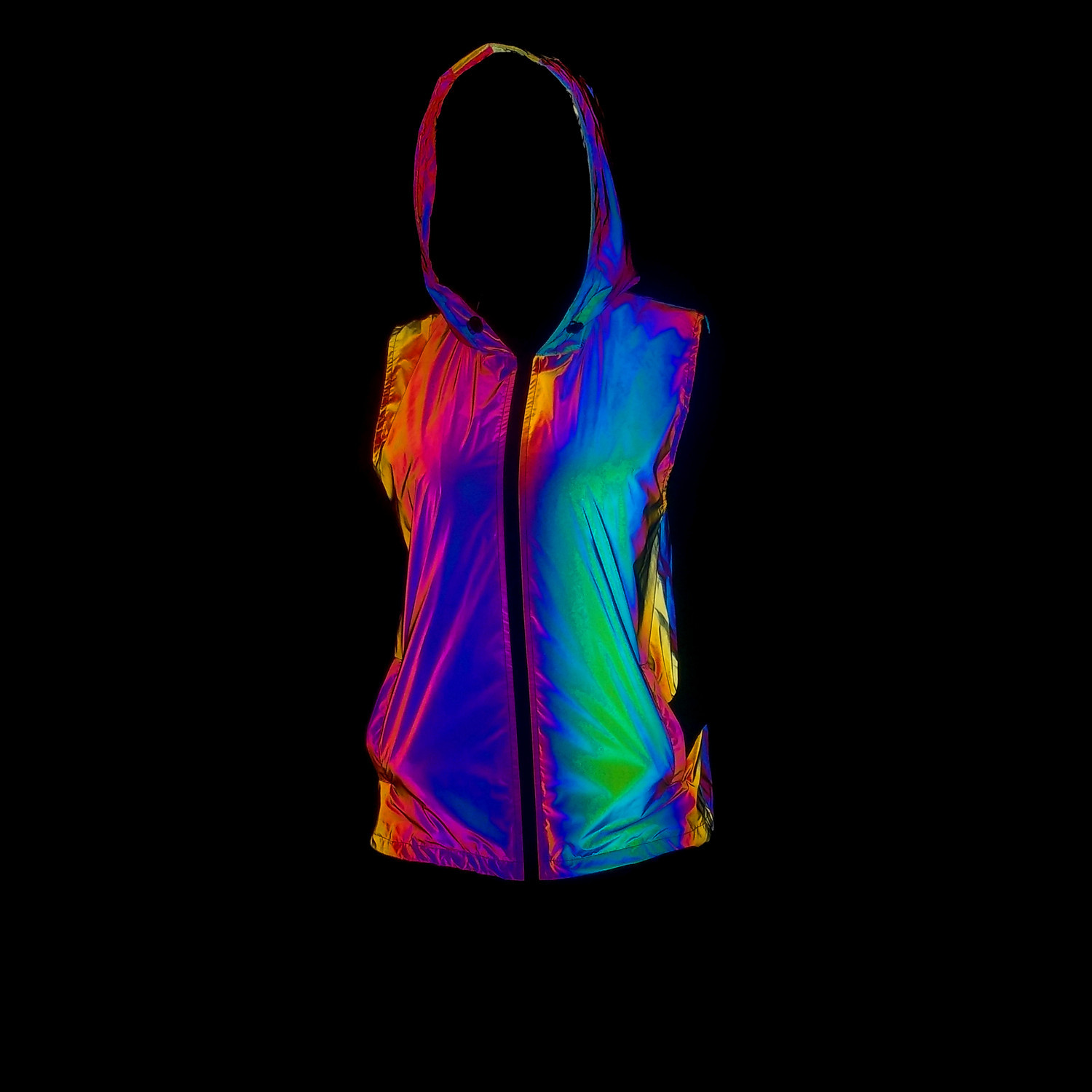 Herrkläder Färgglada reflexvästar med huva för män och kvinnor nya utomhussporter lysande rosa väst_voghion.com