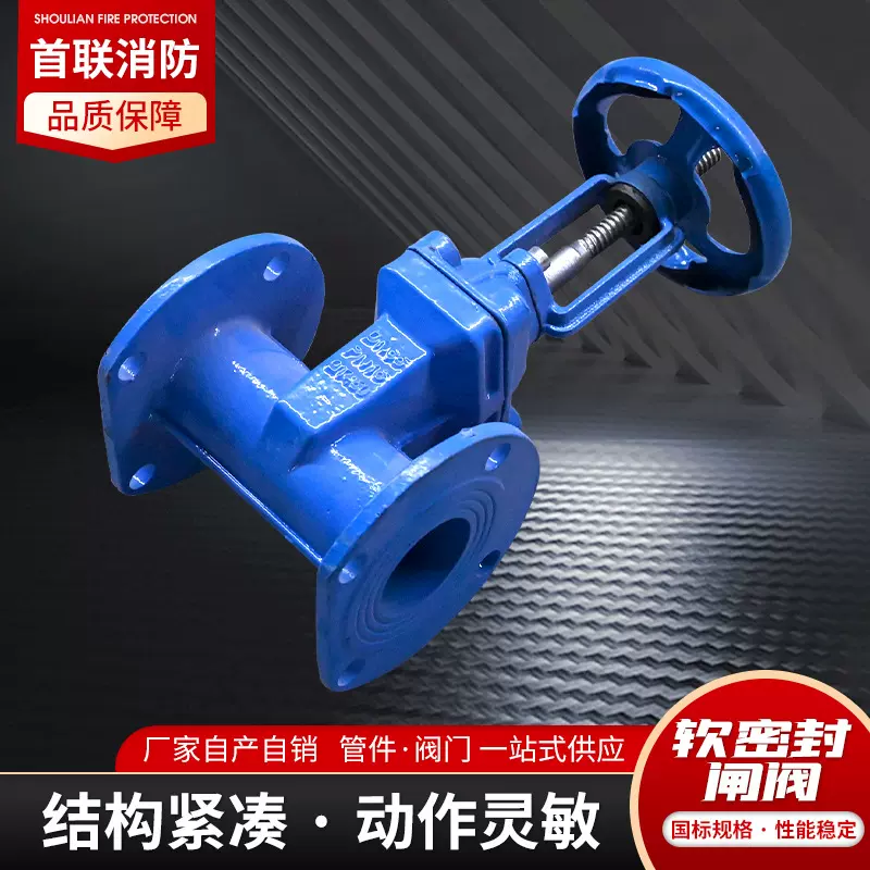 法兰闸阀软密封暗杆闸阀消防铸铁手动阀门DN40-200 软密封闸阀