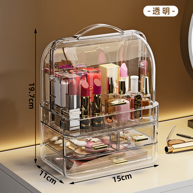 Caja de almacenamiento de cosméticos de alta calidad de gran capacidad de escritorio collar de estante de ropa de tocador caja de almacenamiento de lápiz labial image 7