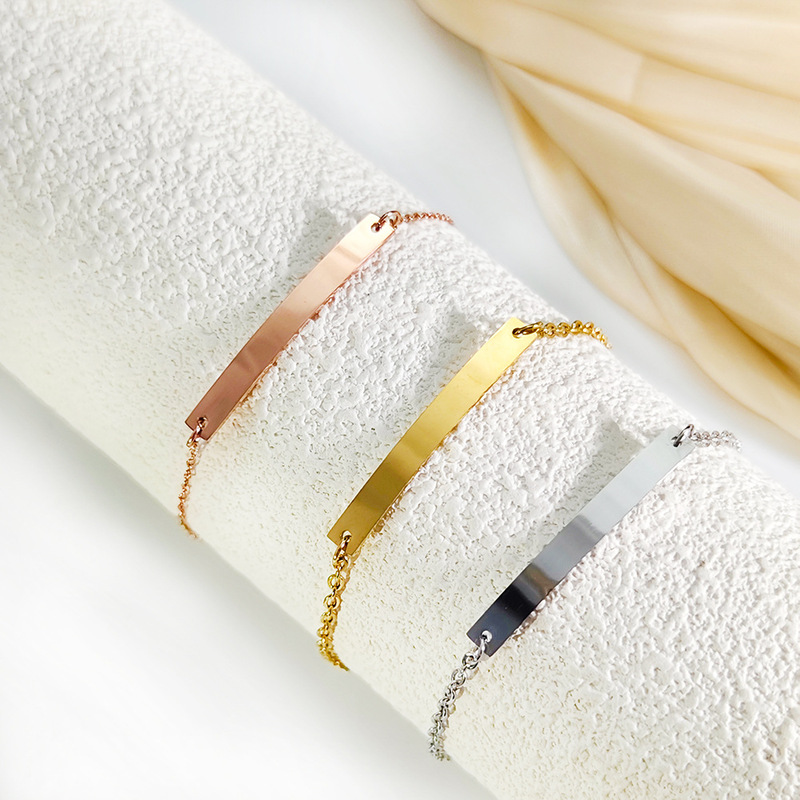 Cross-Border New Adjustable Curved Bracelet, Stainless Steel, Simple Smooth Surface, Long Strip, Laser Engraving Possible, Non-Fading Cross-Border New Adjustable Curved Bracelet, Stainless Steel, Simple Smooth Surface, Long Strip, Laser Engraving Possible, Non-Fading