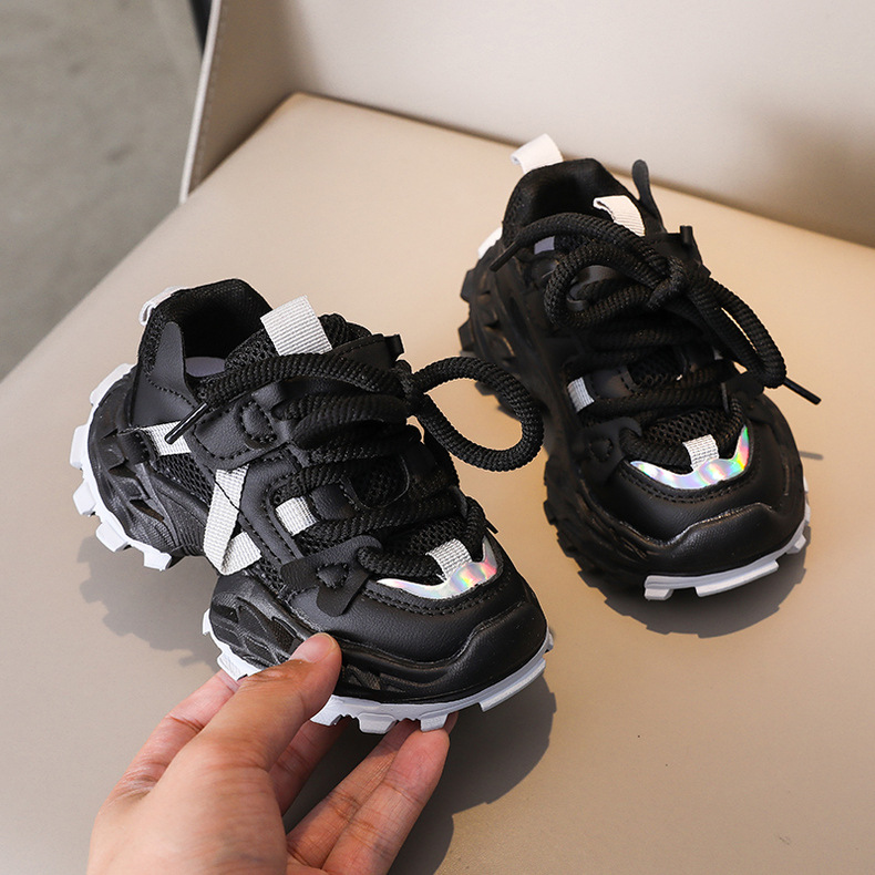 XUANMU Scarpe sportive per bambini con suola spessa, scarpe da corsa alla moda per ragazze, scarpe casual per ragazzi, scarpe per bambini con lacci e suola morbida V0081_voghion.com