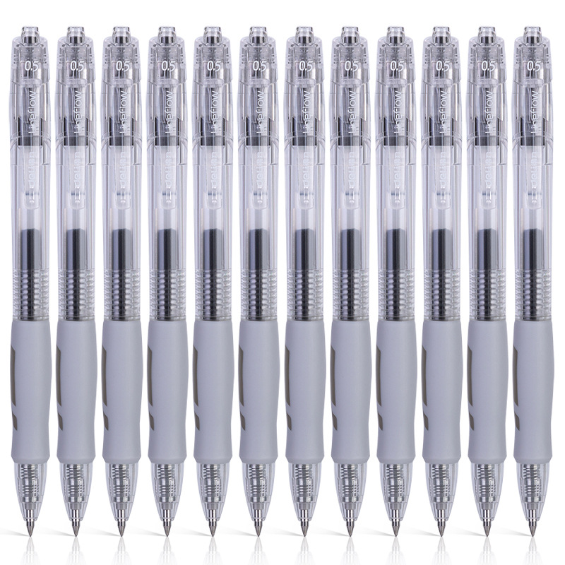 Deli S128 empuje pluma Zhenshun slip Oficina Bullet Signature Pen estudiante simple examen cepillo pluma 12 unidades image 3