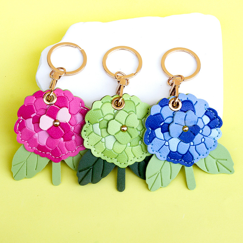 Funda para tarjetas de control de acceso de hortensias de alto valor, llavero, localizador, funda para tarjetas, regalo de San Valentín, colgante de equipaje, llavero