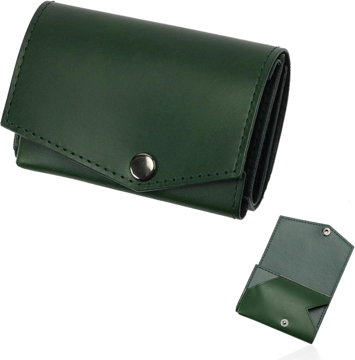 Cross-border Lotte estilo japonés cartera de cuero curtido multicolor mini con cambio cartera de cuero doble billetera de negocios