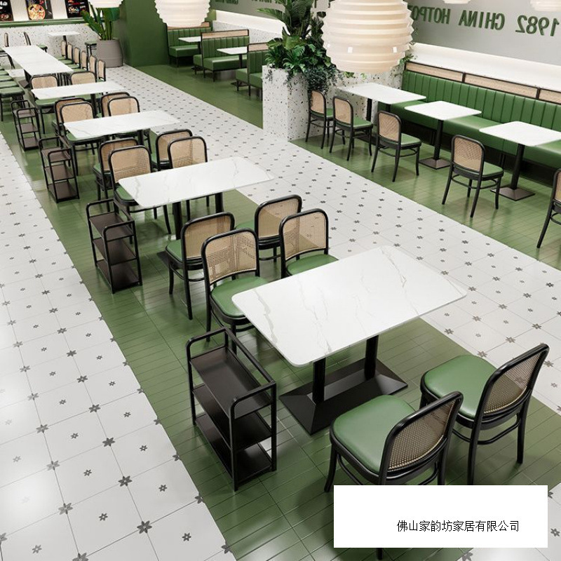 茶楼卡座沙发铁艺茶餐厅桌椅组合主题西餐厅火锅店烤肉店快餐饭店|undefined
