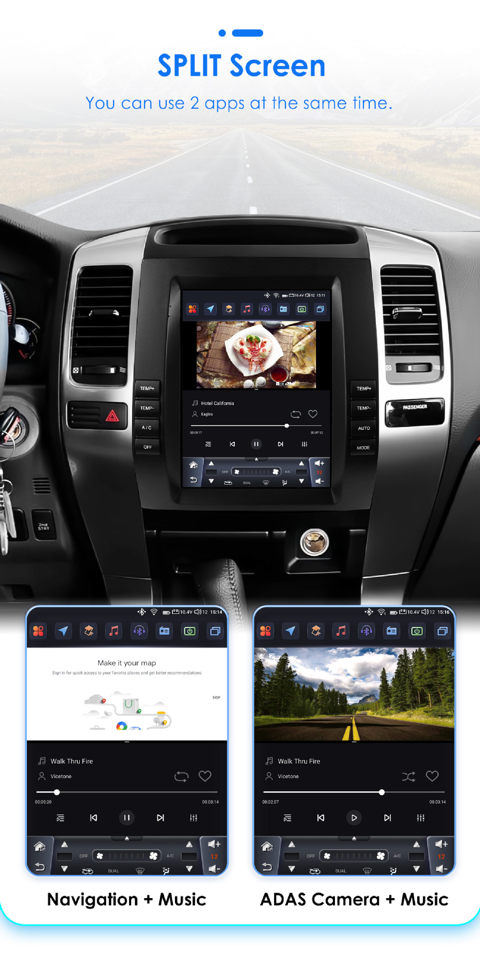 Suitable for 02-09 Toyota Prado/ Lexus Gx470 Vertical Screen Android Smart Car Navigation Gps