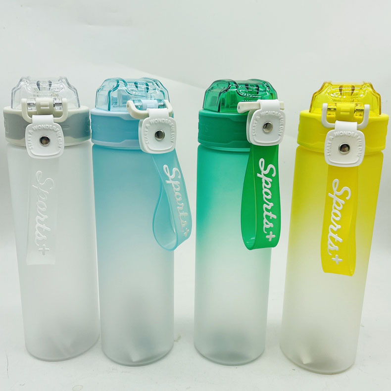 Chengfeng taza de agua gradiente plástico deportes al aire libre esmerilado transfronterizo color gradiente hervidor de agua de gran capacidad portátil hervidor de agua de estudiantes