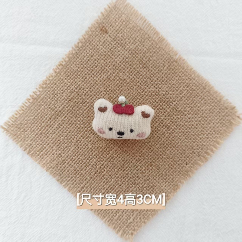 韓国版の新しい子供の漫画生地コサージュ小動物ブローチ甘くてかわいいクマウサギ綿入りアクセサリー女性用|undefined