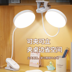 学生が勉強して電気スタンドを読みます。