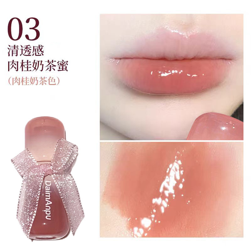 DAIMANPU transparente espejo de oxígeno labial esmalte labial de color natural brillo labial esmalte labial
