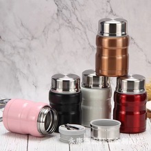 不锈钢闷烧罐大容量保温饭盒配带折叠勺