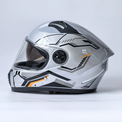 Motorcycle helmet, electric vehicle Motosiklet kaskı (dəbilqə) - silver