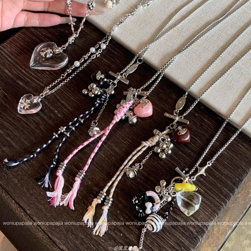 ins甜酷爱心吊坠项链女款小众设计长款个性毛衣链卫衣链挂脖配饰|undefined