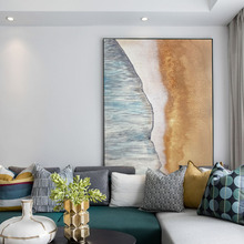 客厅装饰画竖版侘寂橙色玄关挂画 落地大幅纯色立体肌理抽象油画