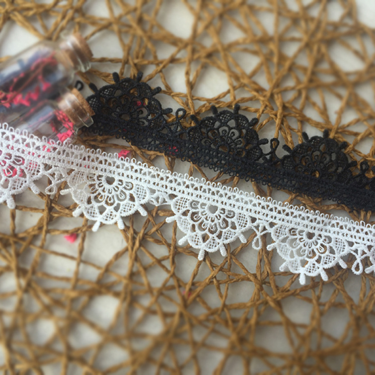 涤光丝细线小花边蕾丝辅料半圆形女装童装服装辅料配件 宽约4厘米