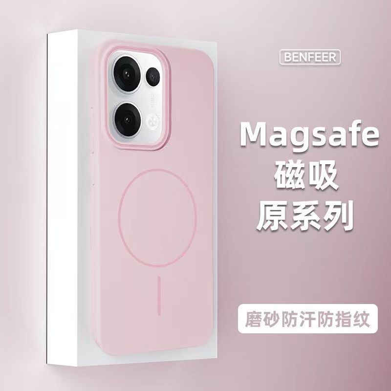 OPPO Reno14 細いサークル磁気電話ケース肌の感触 FindX8ultra クリエイティブ通気性冷却ハードケースに適しています|undefined