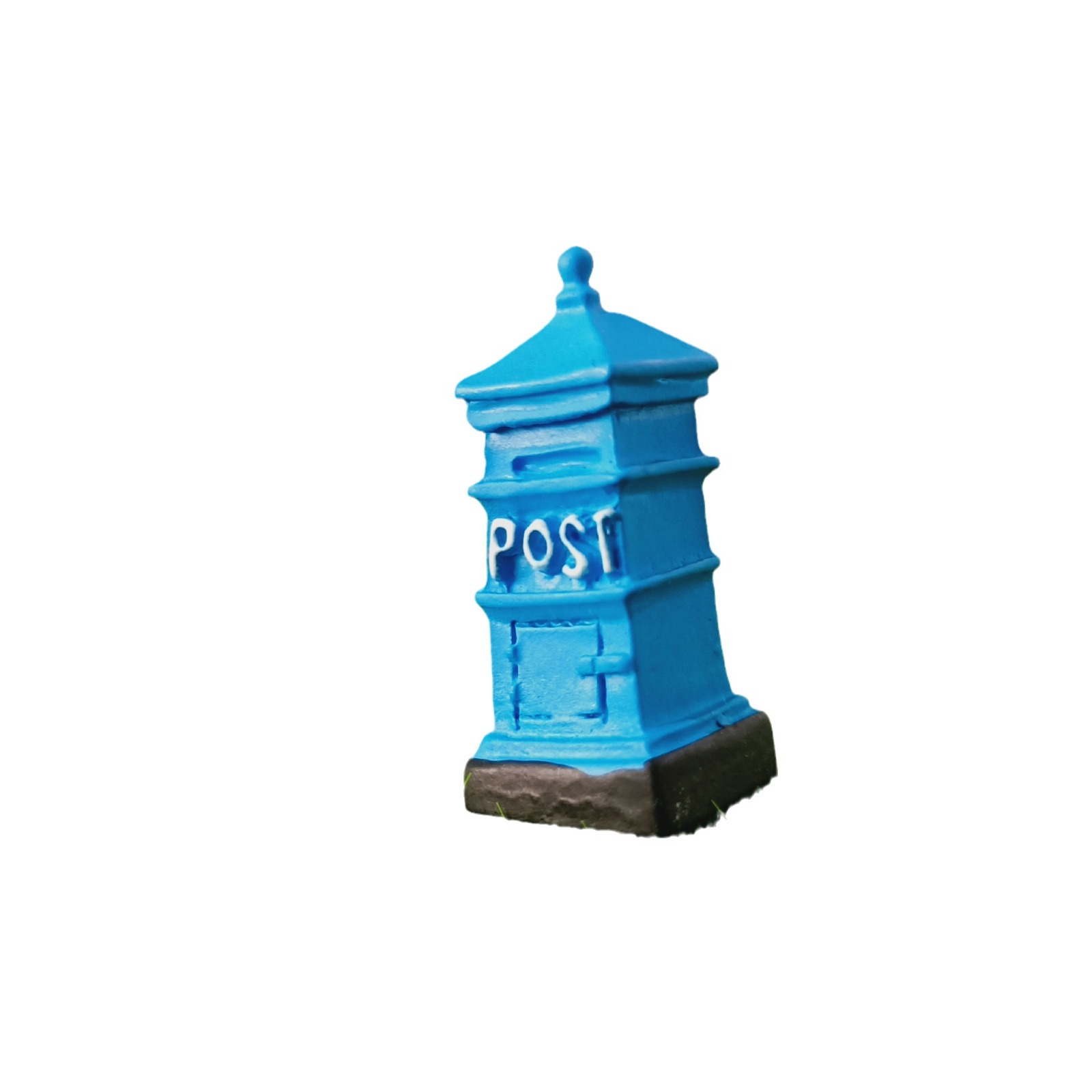 Buzón pequeño Decoración artesanal retro europea Pecera Decoración de resina de micro paisaje Buzón de correos nostálgico europeo POST