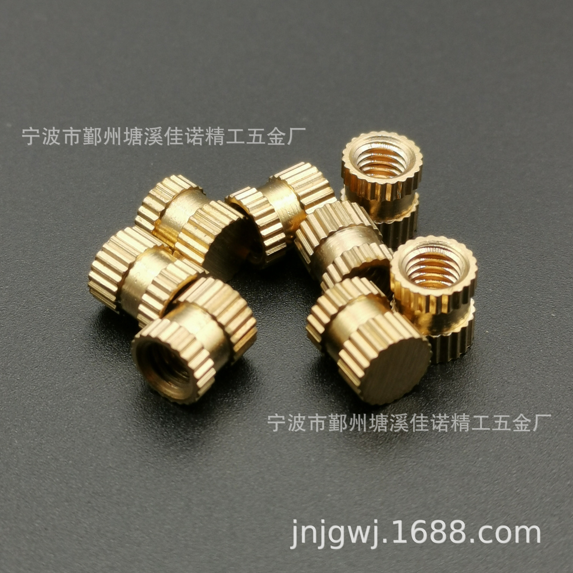 盲孔滚花螺母铜螺母钳件注塑螺母A型M6*14*8坎卡件紧固件铜镶件铜