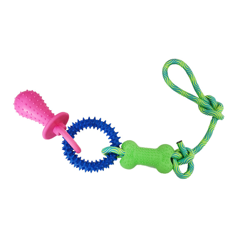 Amazon nuevo nudo de algodón para mascotas dientes molares limpieza hueso de perro interactivo resistente a mordeduras cabeza perro traje de juguete